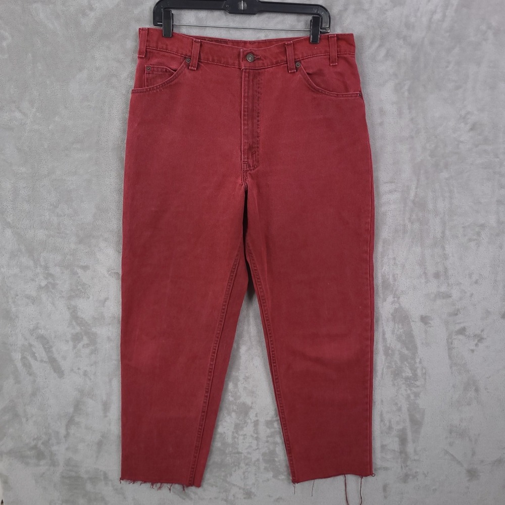 Levi's 550 Relaxed Fit Jeans Men 36x32 Fits 34x28 Vintage Orange Tab USA Raw Hem - Picture 3 of 12